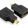 HDMI Female to Micro HDMI Male Adapter Coupler Connector joiner convertor (Black)