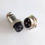Aviation Plug 3-Pin 16mm GX16-3 Male and Female Panel Mounted Metal Connector
