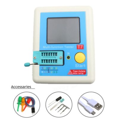 T7 New LCR Component tester ,ESR, SCR,MOSFET,Transistor, and Diode tester with Color LCD