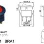 Round Rocker Switch - SPST With Internal 220v RED Lamp