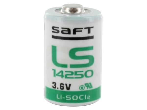SAFT 1/2 AA LS-14250 Lithium Battery, 3.6V, 1200 mAh