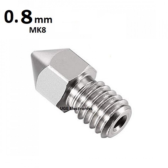 3D Printer Mk8 Stainless Steel Extrusion Nozzle 0.8mm
