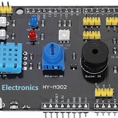 Arduino UNO R3 9 in 1 Multifunctional Expansion Board DHT11 Temperature and Humidity LM35 Buzzer
