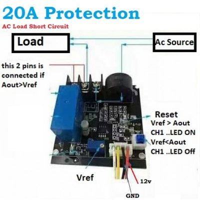 AC short Circuit Current Limit Load Protection Module Relay 0.5A-20A