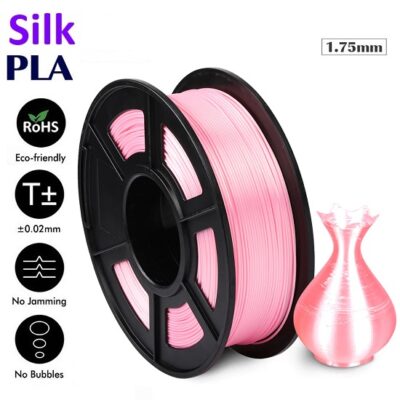 UGE Brand Filament PLA Silk 1.75mm – Pink Color Weight 1kg | Excellent Quality