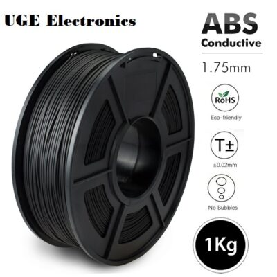 UGE Brand Filament ABS Conductive 1.75mm – Black Color Weight 1kg | Excellent Quality