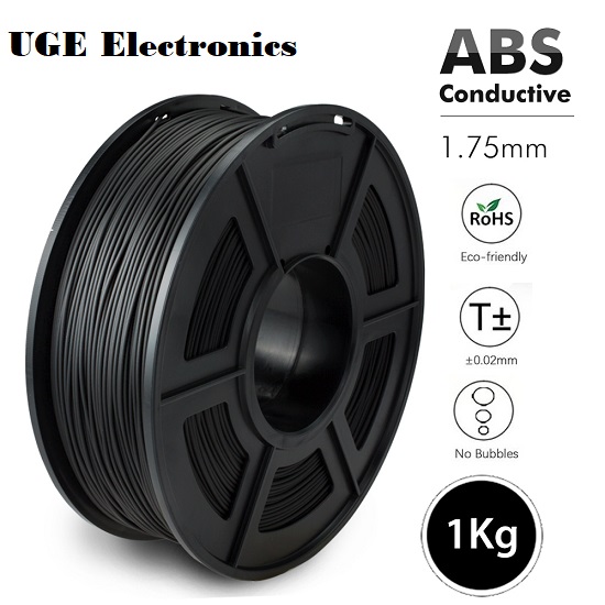 UGE Brand Filament ABS Conductive 1.75mm - Black Color Weight 1kg | Excellent Quality