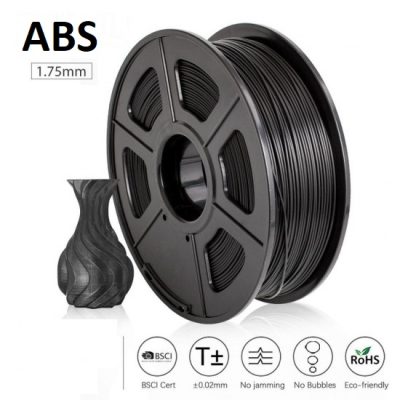 UGE Brand Filament ABS 1.75mm – Black Color Weight 1kg | Excellent Quality