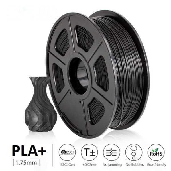 UGE Brand Filament PLA Plus 1.75mm - Black Color Weight 1kg | Excellent Quality