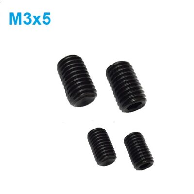 M3 x 5mm Set screw Concave End Black 12.9 grade alloy Steel