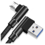 1 meter Black Data Line for Android USB 90 degree double elbow data cable mobile phone data cable charging cable USB