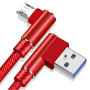 1 meter Red Data Line for Android USB 90 degree double elbow data cable mobile phone data cable charging cable USB