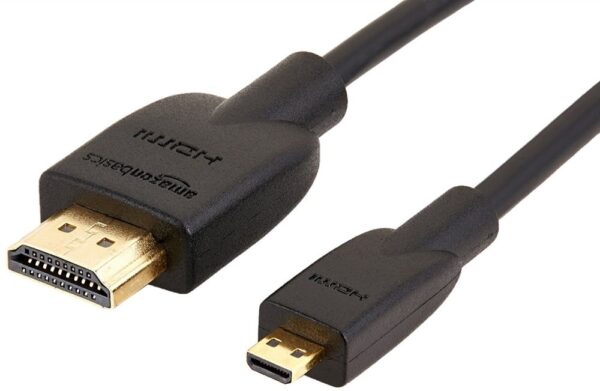 Amazon Basics High-Speed Micro-HDMI to HDMI 2.0 Cable - 6 Feet