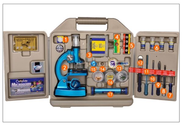 COMPLETE MICROSCOPE SET WITH METAL DIE CAST BODY For Science Lover and young inventors