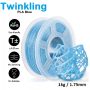 UGE Brand Filament PLA Twinkling Blue Transparent 1.75mm 1kg Roll| Biodegradable