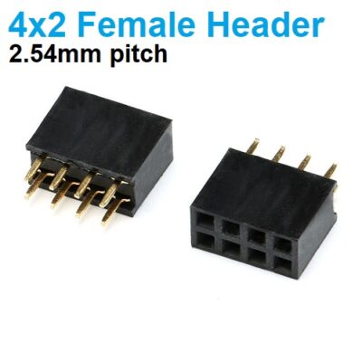 Pin Header Female 2×4 Straight 2.54mm Suitable for ESP8266 and NRF24L01 Module