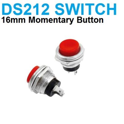 DS212 Push button Momentary Switch 16mm Red Round