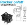 2 PIN Rocker Switch -SPST on off 6A KCD101