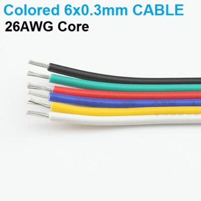Flat 6 wires  6×0.3mm  Cable 1-Meter long