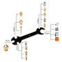 five-in-one wrench suitable for adjustment of various nozzle and heating blocks Hand Tool