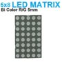 5mm 5x8 LED dot matrix display bi-color Red Green Light