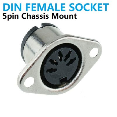 5 Pin DIN Female Connector Chassis Mount