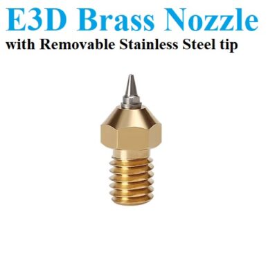 3D Printer Nozzle E3D V6 V5 Brass Nozzle M6 Threaded Removable Stainless Steel Tips for 1.75mm Filament