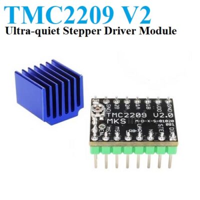 TMC2209 V2 Ultra quiet Stepper Motor Driver Module with Heat Sink for 3D Printer