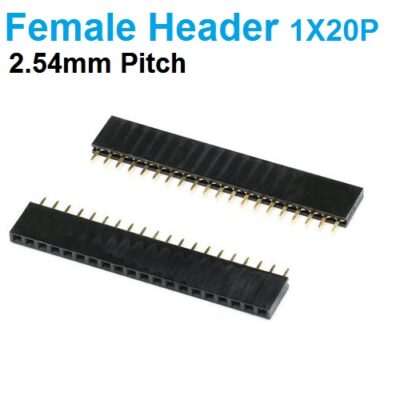 Pin Header Female 1×20 Straight Connector 2.54mm pitch Black