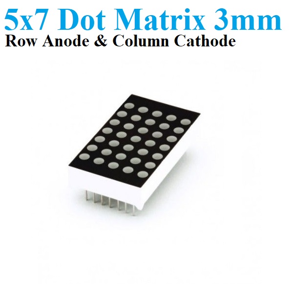 3mm 5x7 LED dot matrix display Red Color Light