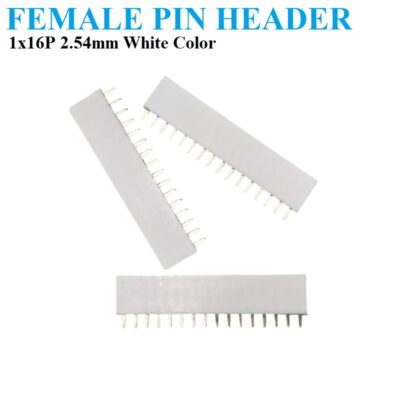 Pin Header Female 1×16 Straight Connector 2.54mm pitch White