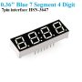 4 Digits 7 Segment Led Display 0.36" inch Blue Color