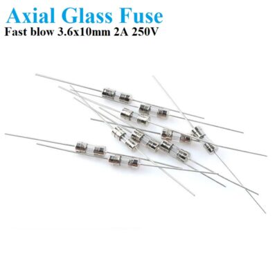 Axial Glass Fuse 3.6x10mm Fast Blow 2A 250V