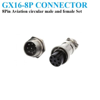Aviation Plug 8-Pin 16mm GX16-8 Male and Female Panel Mounted Metal Connector