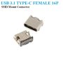USB 3.1 Female PCB Type C SMD Connector 16Pin