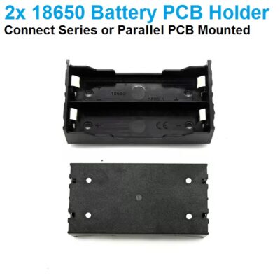 2 Cell Li-on Battery Holder 2×18650 PCB Mounted