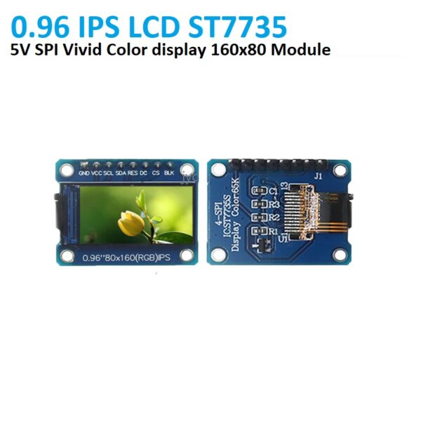 0.96-inch 160x80 IPS LCD Module with ST7735 Controller