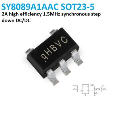 SY8089A1AAC high efficiency 1.5MHz 2A synchronous step down DC/DC regulator SOT23-5