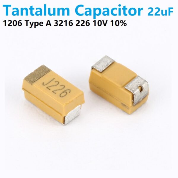 1206 Solid Tantalum SMD Chip Capacitors 22uF 10V type A 3216