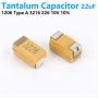1206 Solid Tantalum SMD Chip Capacitors 22uF 10V type A 3216