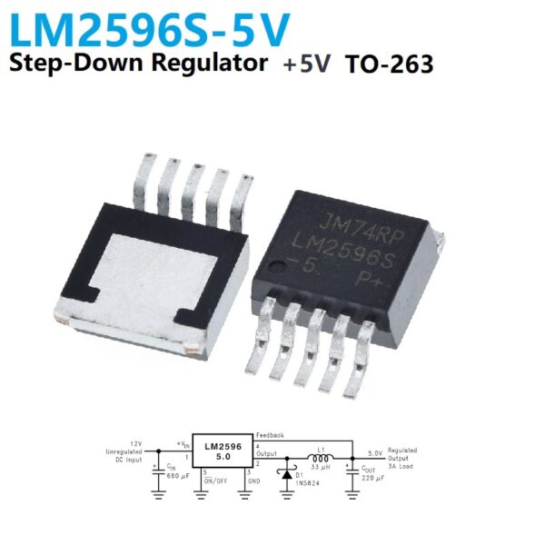 LM2596S-5V TO263 3A 5V Fixed Output DC/DC STEP DOWN CONVERTER Regulator IC SMD