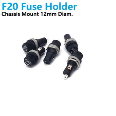 Fuse Holder 5 x 20MM Chassis Mount 12mm Mounting Hole