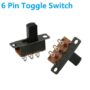 Miniature Panel Mount Slide Toggle Switch DPDT 6PIN 4mm Pin spacing SS-22F32