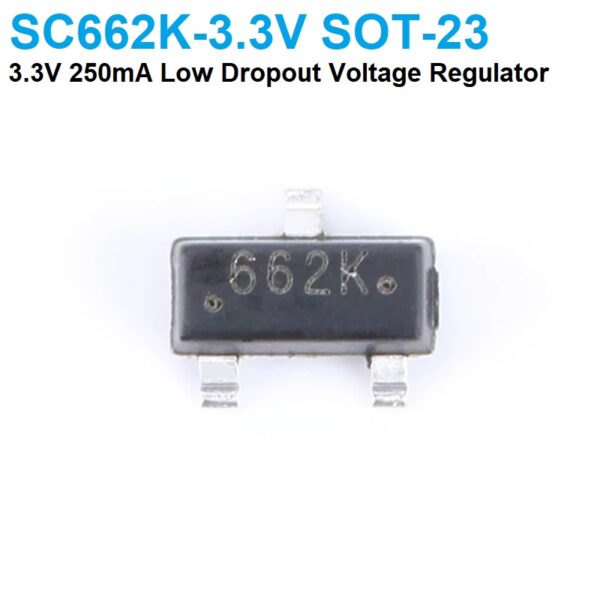 SC662K-3.3V Fixed 3.3V 250mA LDO Regulator SOT23