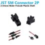 2Pin JST SM Connector Male and Female Plastic Polarized Shell 2.54mm 2P