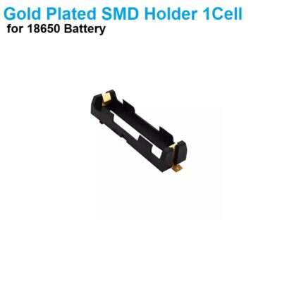 1 Cell Li-on Battery Holder 1×18650 Gold plated SMD PCB Mounted