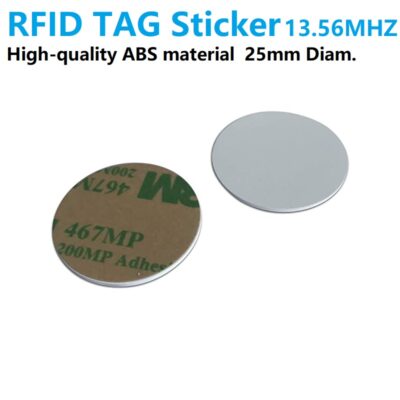 Proximity ID card Tag RFID WHITE Round 3M Adhesive Sticker 13.56MHZ