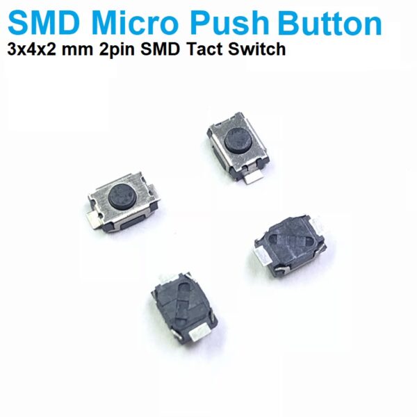 Smd Micro Push button Switch 2P 3x4x2mm