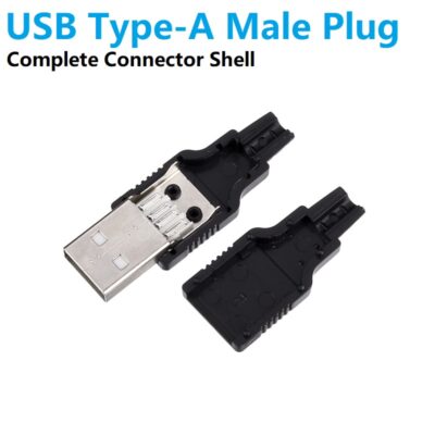 USB Male Type A Connector with Plastic Cover shell