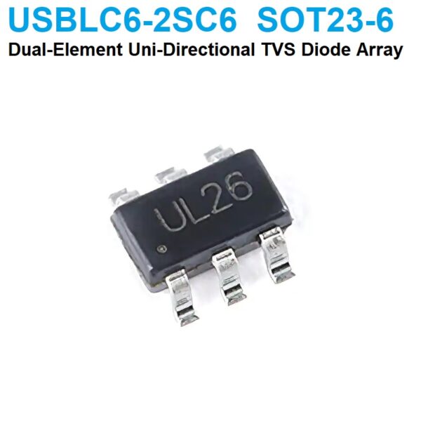 USBLC6-2SC6 ESD Protection TVS unidirectional dual Array SOT23-6